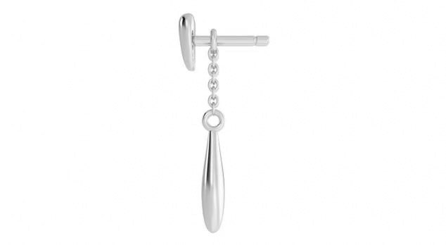 Side view of the Sofia earring in silver 