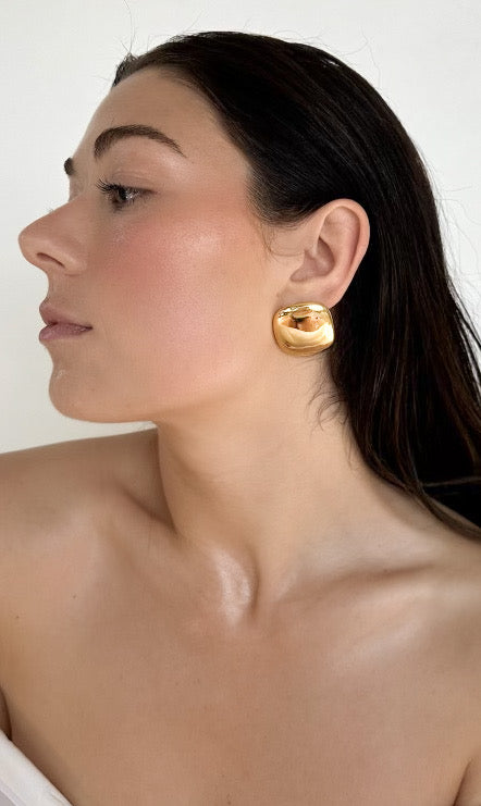 Large smooth statement earrings